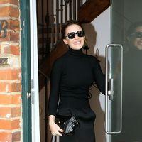 Kylie Minogue arriving at an office wearing a black outfit | Picture 111430